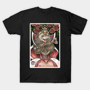 Queen of Hearts Ferret - White Outlined Version T-Shirt